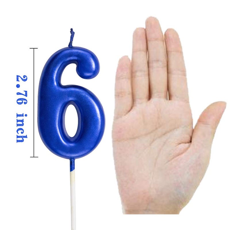 XNOVA Blue Birthday Candles 6 Candle 6th Six Years Cake Bady Roman Numberal Cool Number Candle No 60 61 62 63 64 65 66 67 68 69 - Image 2